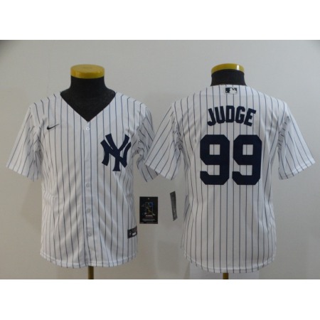 Youth New York Yankees #99 Aaron Judge White Cool Base Stitched MLB Jersey