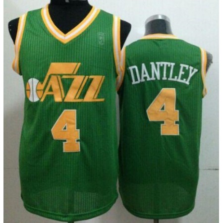 Jazz #4 Adrian Dantley Green Throwback Stitched NBA Jersey