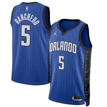 Men's Orlando Magic #5 Paolo Banchero Blue Stitched Basketball Jersey