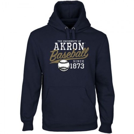 Akron Zips Ballpark Pullover Hoodie Navy Blue