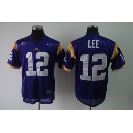 LSU Tigers #12 Jarrett Lee Purple Stitched NCAA Jersey