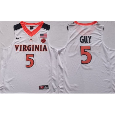 Men's Virginia Cavaliers #5 Kyle Joseph Guy White Stitched Jersey