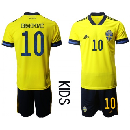 Sweden #10 Ibrahimovic Home Kid Soccer Country Jersey