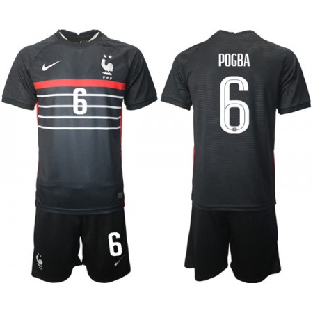 Men's France #6 Pogba Black Home Soccer Jersey Suit