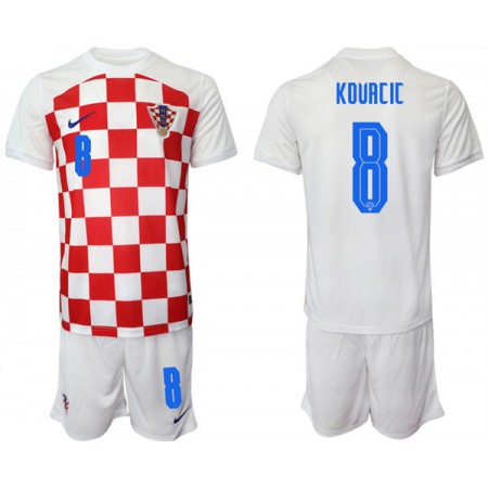 Men's Croatia #8 Kovacic White Home Soccer Jersey Suit