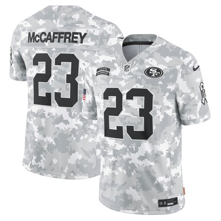 Men's San Francisco 49ers Christian McCaffrey Nike Arctic Camo 2024 Salute to Service Limited Jersey