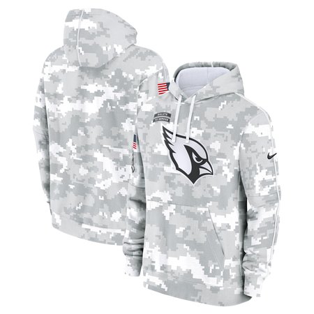 Youth Arizona Cardinals Nike White/Gray 2024 Salute To Service Pullover Hoodie