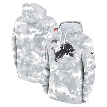 Men's Detroit Lions Nike Arctic Camo 2024 Salute To Service Big & Tall Club Fleece Pullover Hoodie