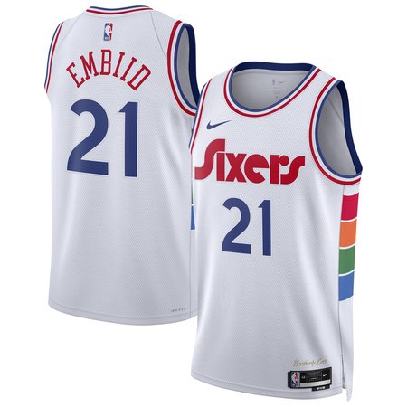 Unisex Philadelphia 76ers Joel Embiid Nike White 2024/25 Swingman Player Jersey - City Edition