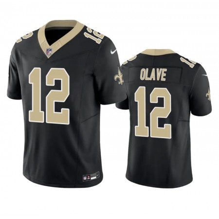 Men's New Orleans Saints #12 Chris Olave Black 2023 F.U.S.E. Vapor Untouchable Limited Stitched Jersey