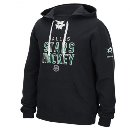 Dallas Stars Reebok Stitch Em Up Lace Hoodie Black