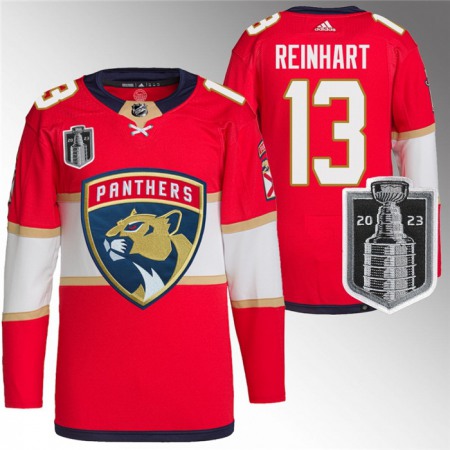 Men's Florida Panthers #13 Sam Reinhart Red 2023 Stanley Cup Final Stitched Jersey