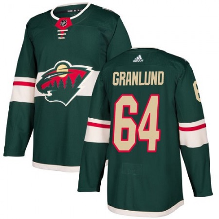 Men's Adidas Minnesota Wild #64 Mikael Granlund Green Stitched NHL Jersey