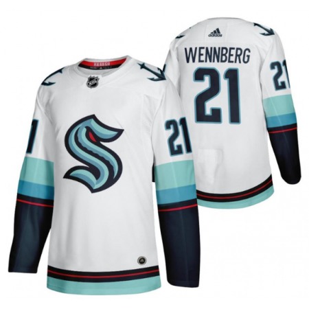 Men's Seattle Kraken #21 Alex Wennberg White Stitched Jersey