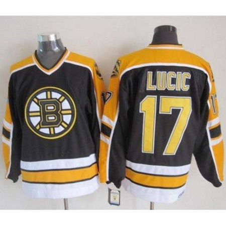 Bruins #17 Milan Lucic Black CCM Throwback New Stitched NHL Jersey